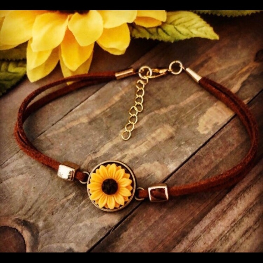 Sunflower bracelet,sunflower Anklet,Sunflower